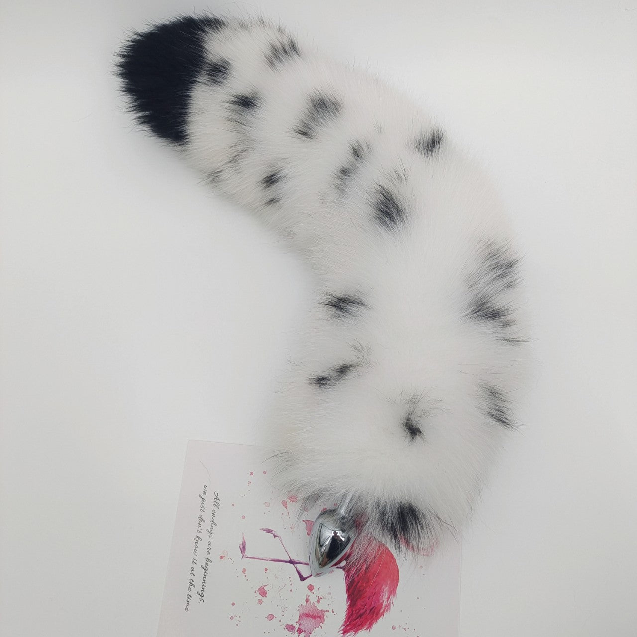 White Dots Fox Buttplug Tail