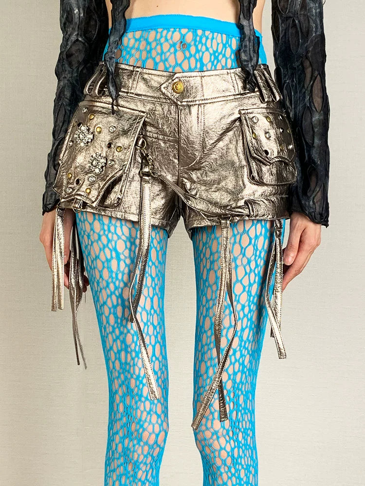 Blue Lace Out Stocking