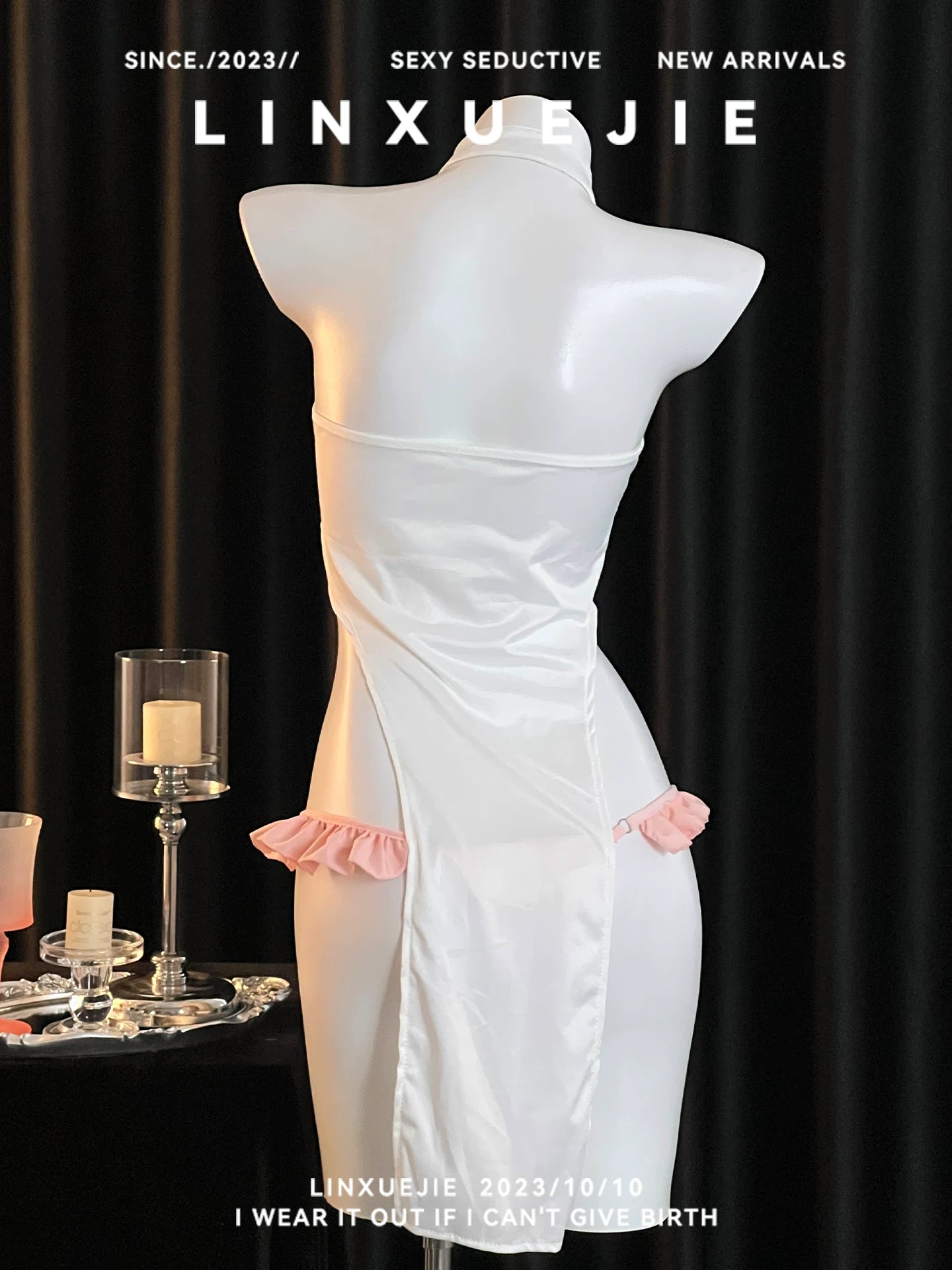 Anime Chinese Japanese Style Sexy Lace Up Maid Dress Lingerie