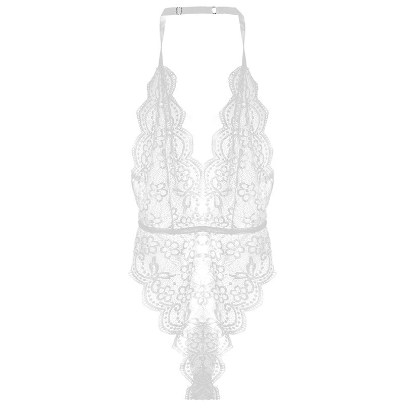 Sofyee Sexy Deep V Slim Lace Outer Wear Bodysuit