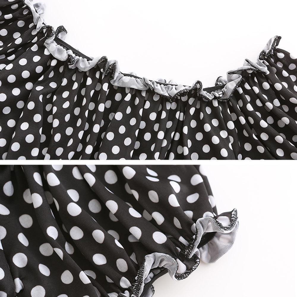 You Feel Like Angel Polka Dots Black Sheer Lingerie Set