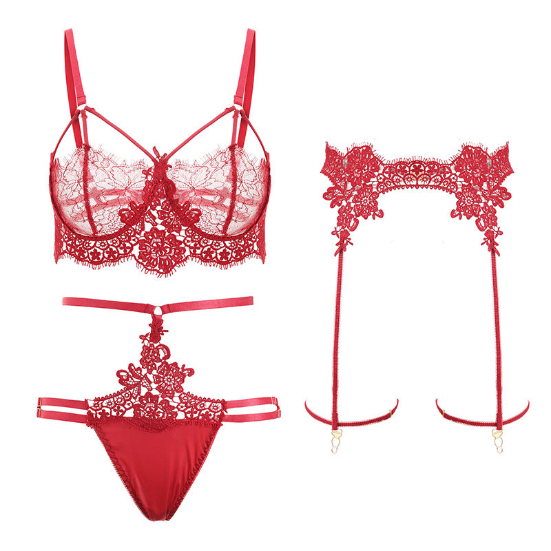 Erotic Lingerie Uniform Sexy Lace Garter Three-Point Open Panties Suit Sofyee Erotic Lingerie Uniform Sexy Lace Garter Three-Point Open Panties Suit Sofyee