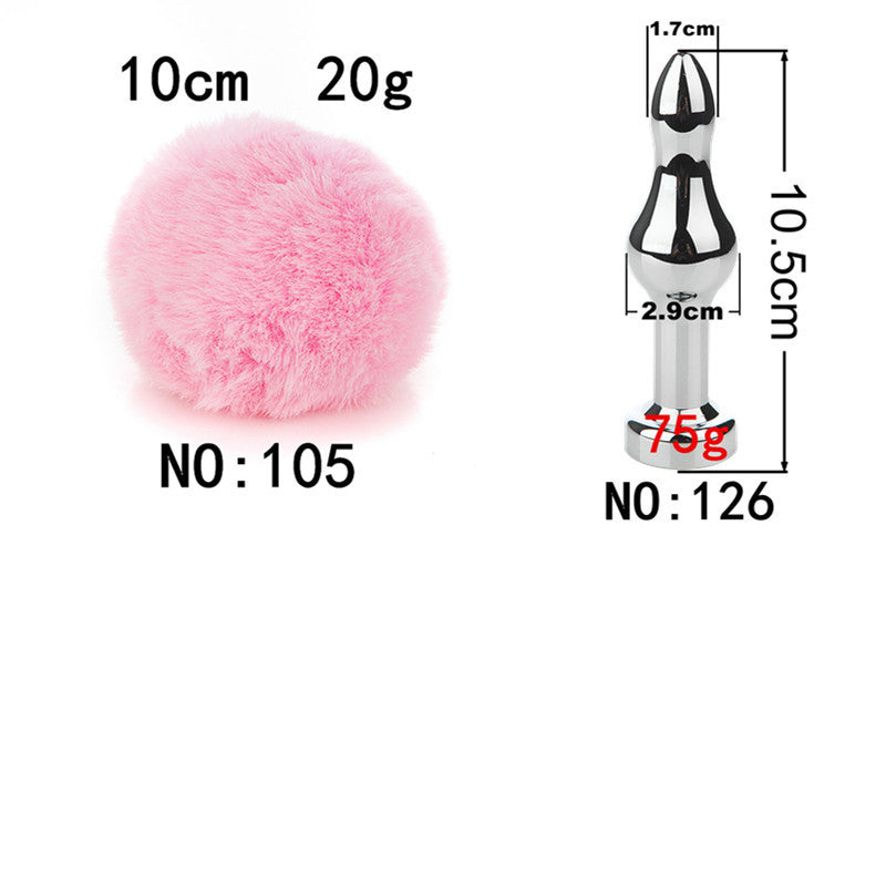 Removable Pink Bunny Adult Anal Butt Plug Tail