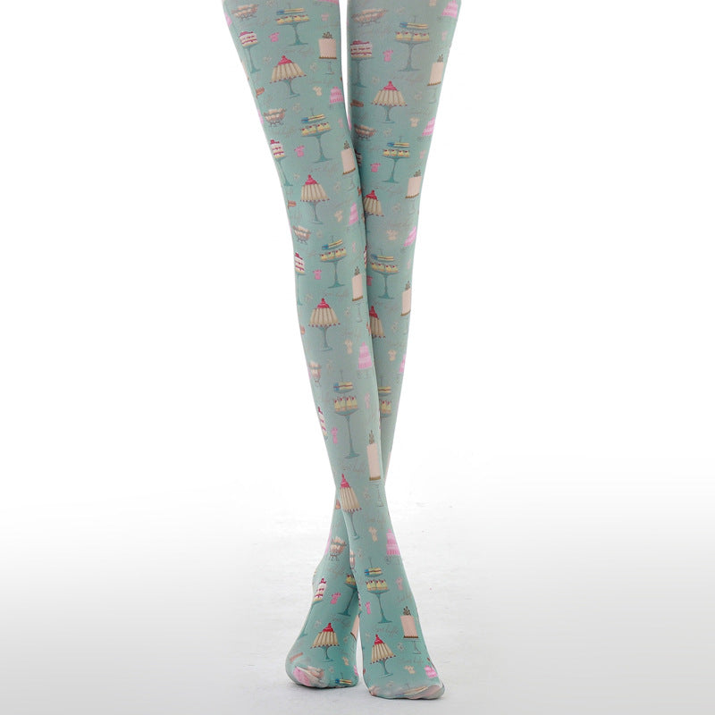 Girly Pastel Bling Harajuku Thigh High Tights