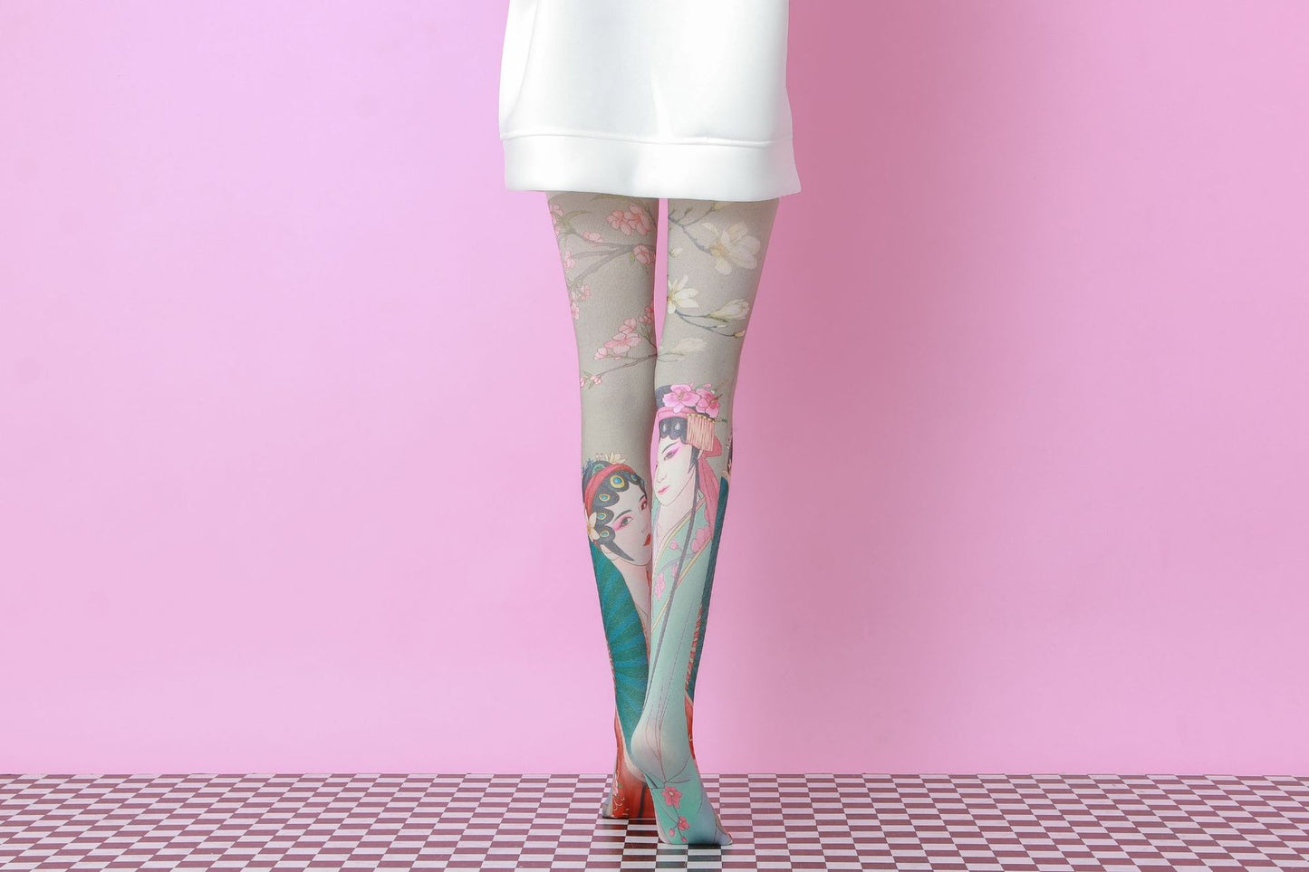 Chinesische Pastell Bling Harajuku Oberschenkel hohe Strumpfhose