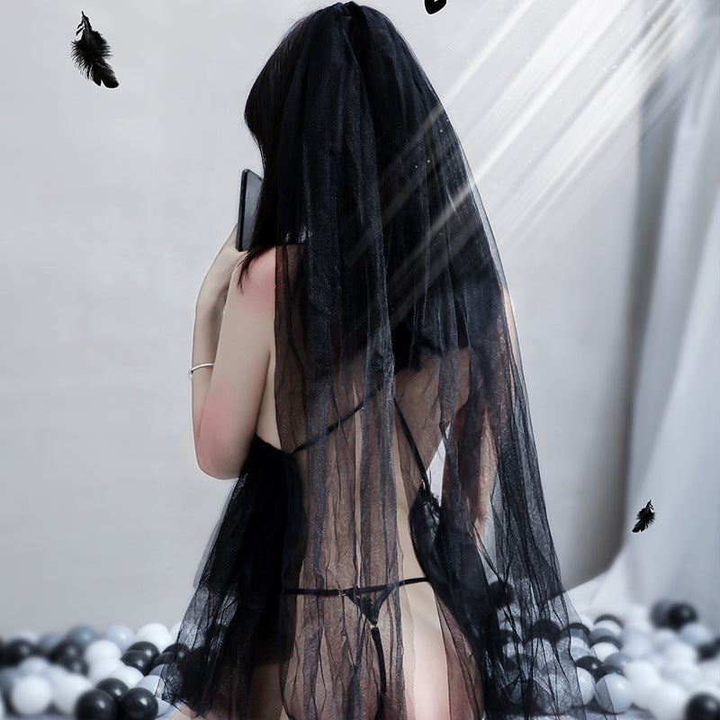 日本のアニメゲームかわいいロリータゴシックウェディング花嫁ランジェリー