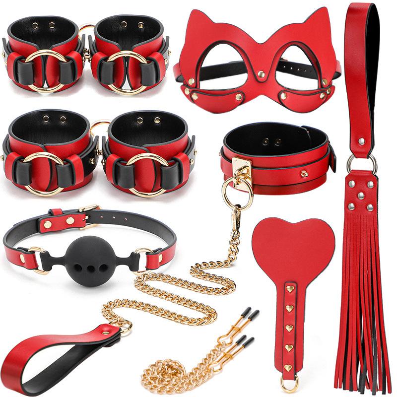 BDSM Gear 8PCS Set - Pet Play Red