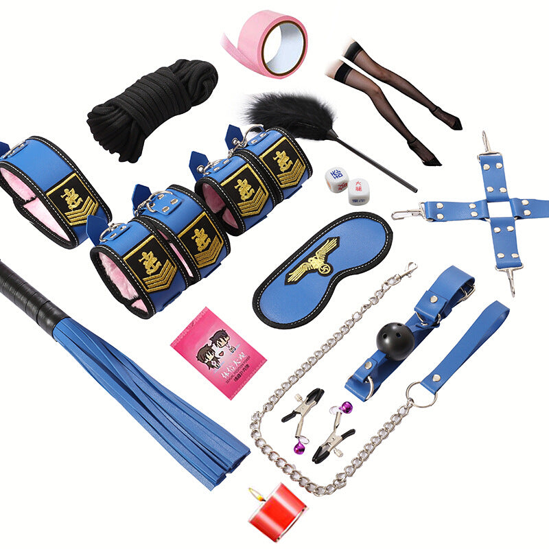 ブルー カワイイ キャプテンエンジェル ソフト BDSM ラバー ゴシック ボンデージ ギア アクセサリー 16 個セット