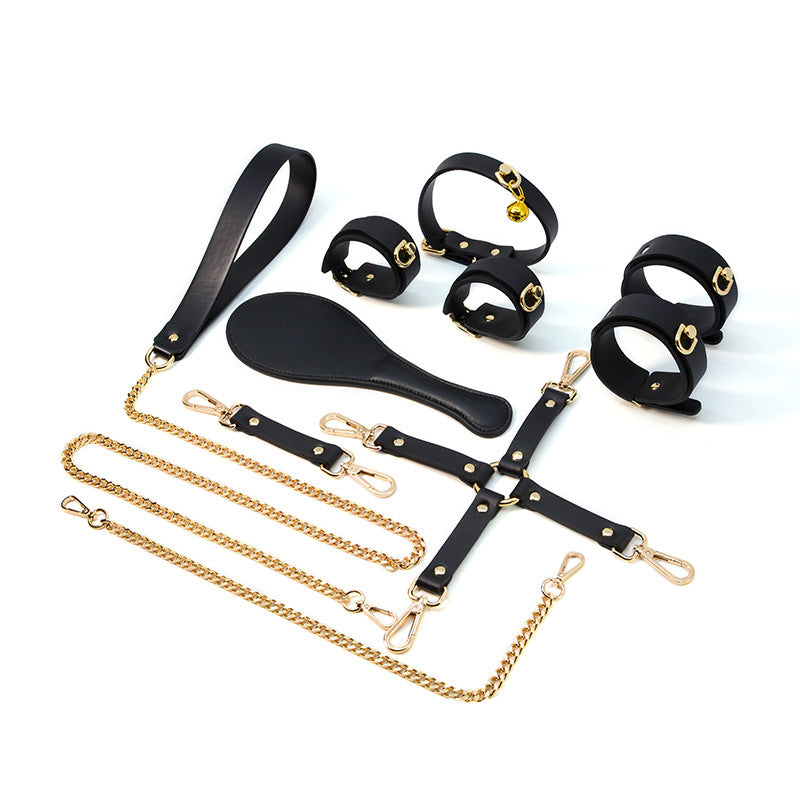Husband and wife Sexy training cross buckle leather shoot 8pcs set Sofyee Husband and wife Sexy training cross buckle leather shoot 8pcs set Sofyee