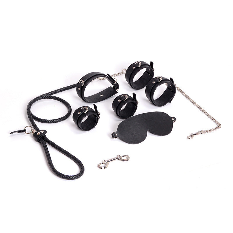 Sofyee BDSM Bindungs-Bondage-Leder-6-teiliges Set
