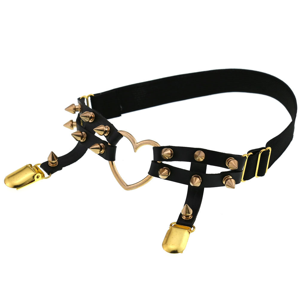 Gothic Pastell Lolita Nieten Leder Strumpfband