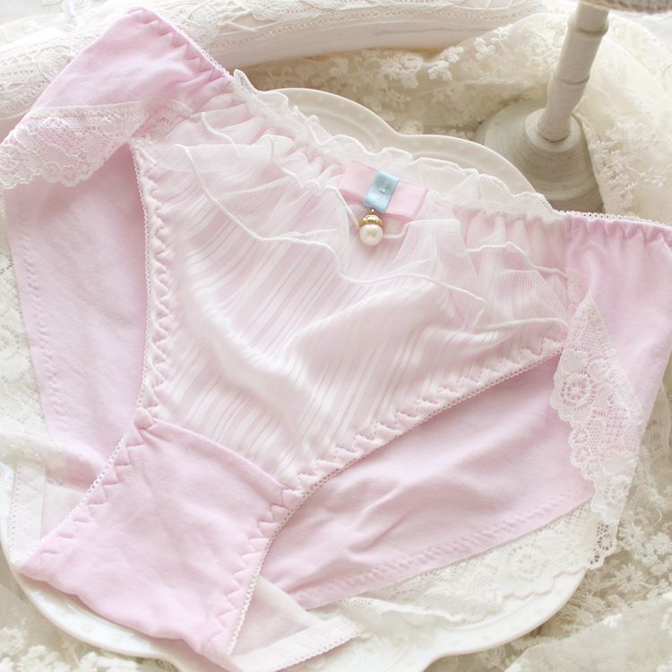 Kawaii Pearl Cute Lace Trim Sweetie Heart Unterwäsche Höschen