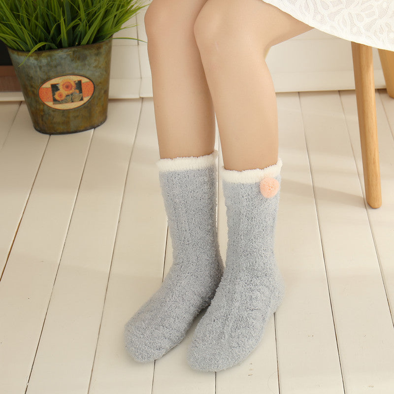 Poppy Ball Kawaii Pink Tumblr Lolita Cutie Socks