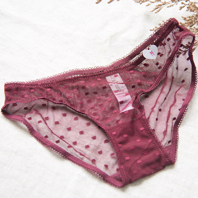 Love Maroon Sheer Lace Bra & Panty Set