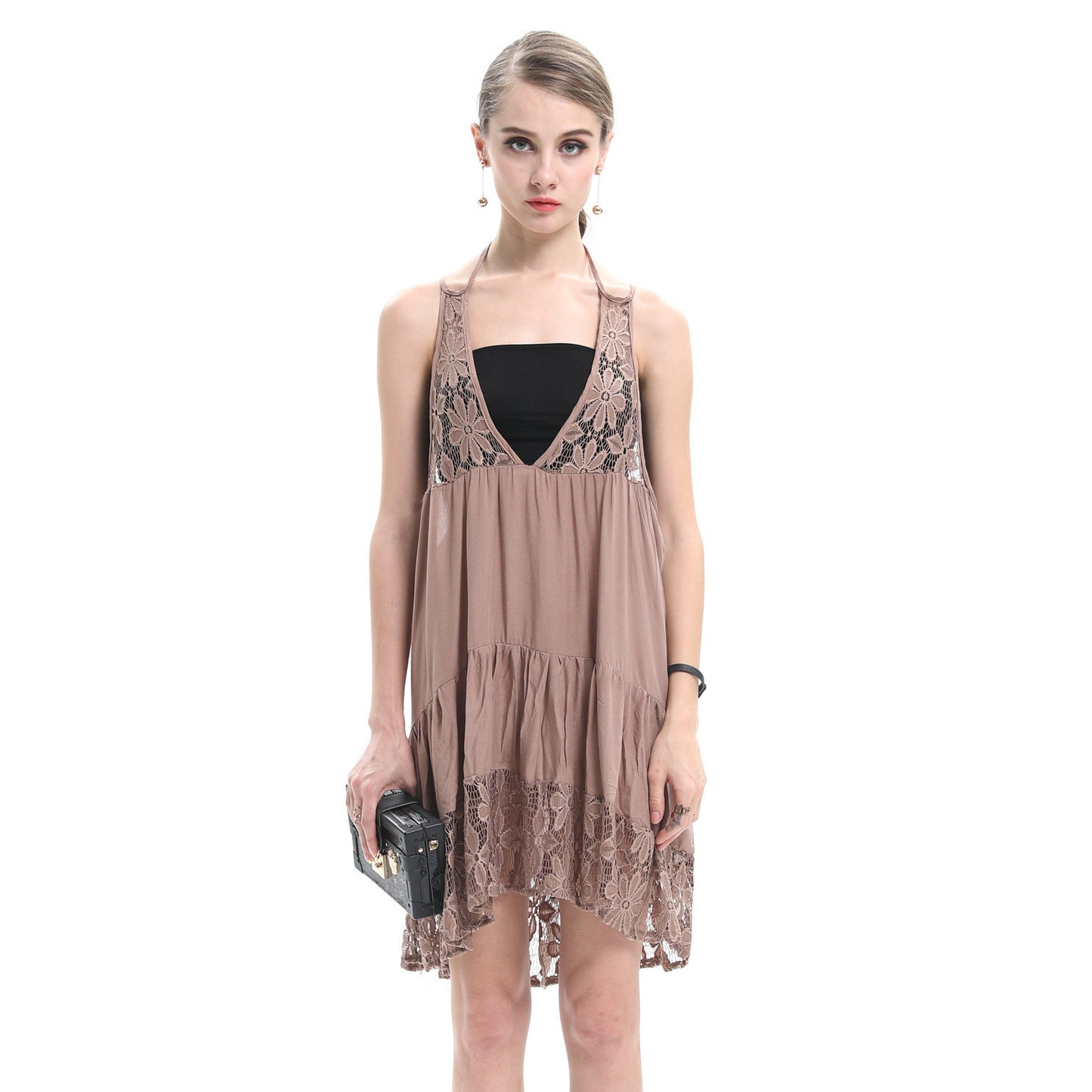 Embrace Summer Reversible Crochet Hollow Out Slip Dress - sofyee