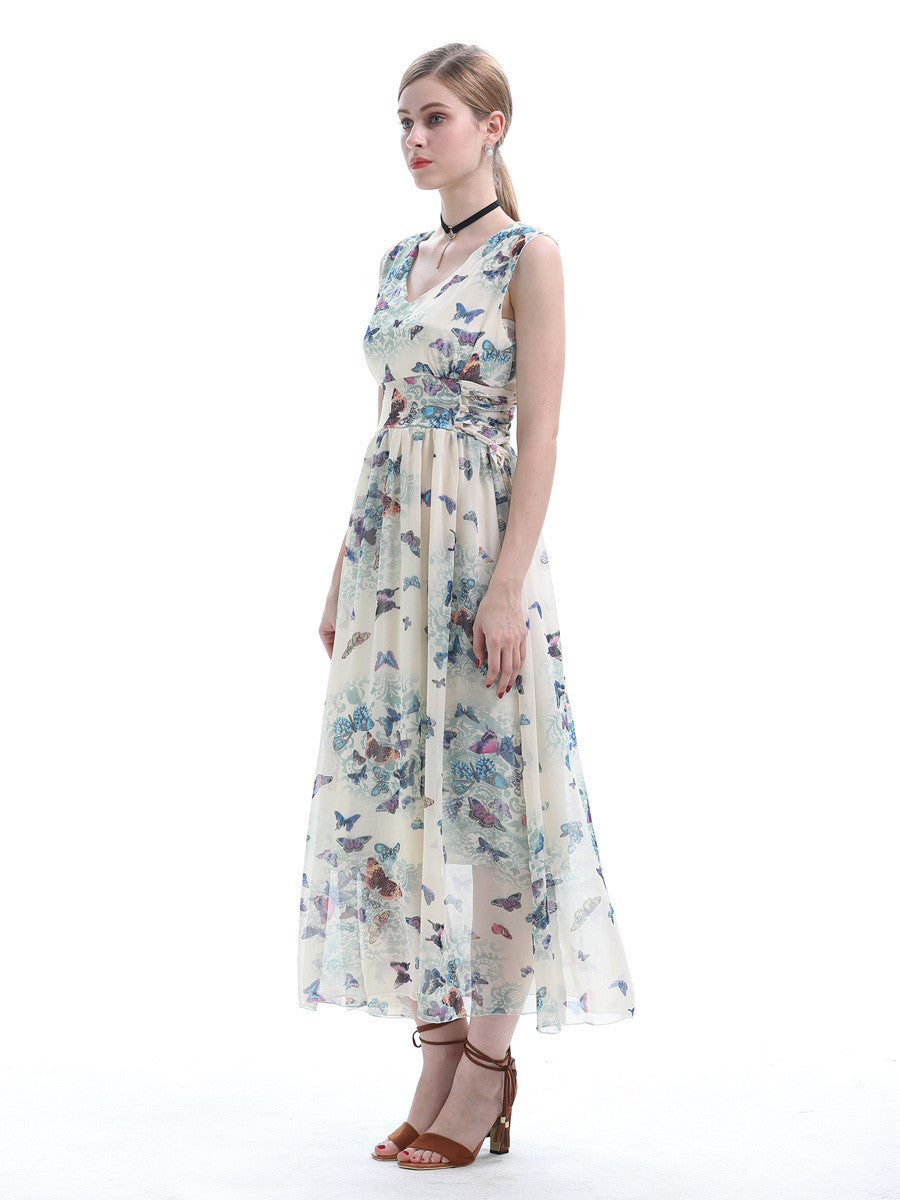 Dreamy Place With Butterfly Flying Around Maxi Dress - sofyee