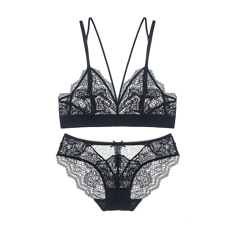 Romantic Eyelash Trimmed Bralette & Panty Set