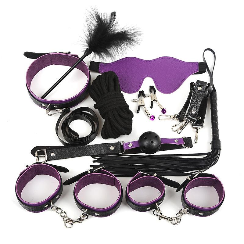 10pcs Bondage Kit BDSM Male Leather Handcuffs - BDSM Toy Kit