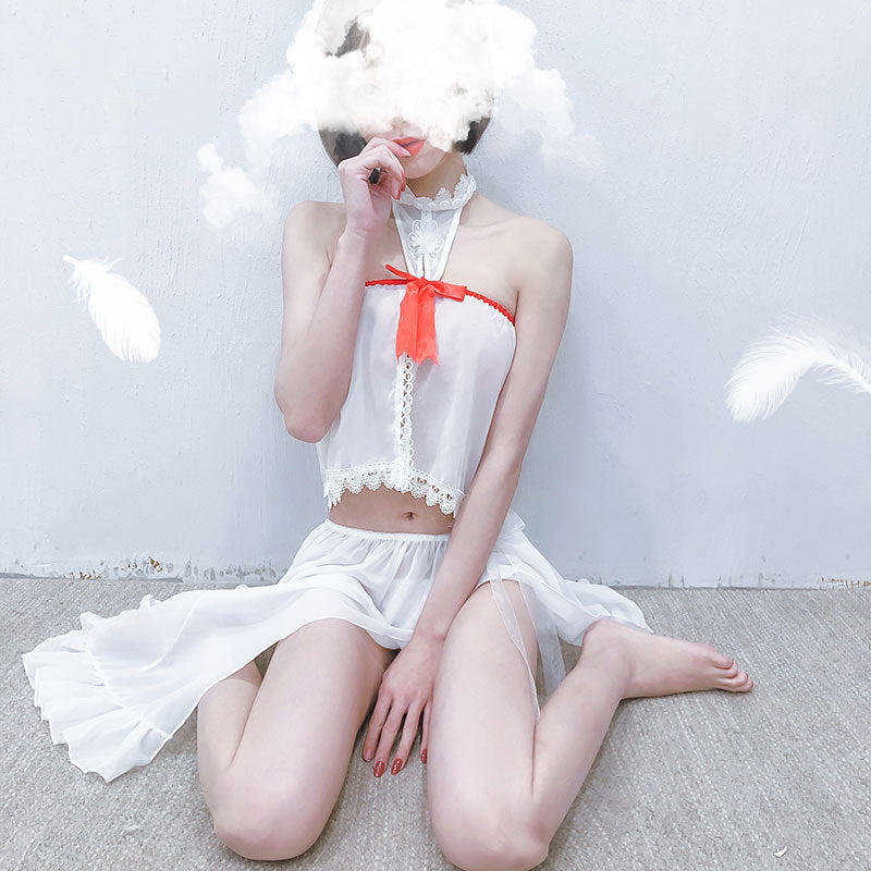 Sofyee Sexy Word Tube Top Water Soluble Lace Underwear