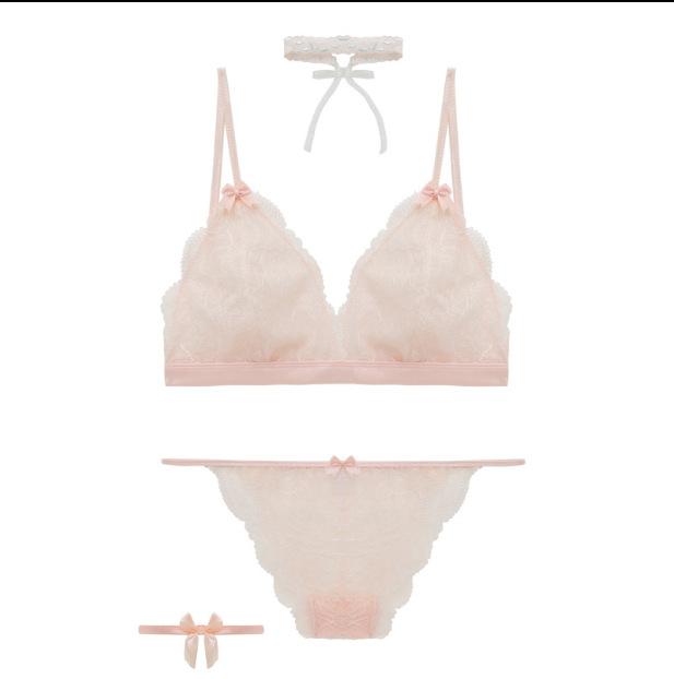 Sheer Happy Weekend Rose Pink Angel Cute Sweetie Baby Bralette Set