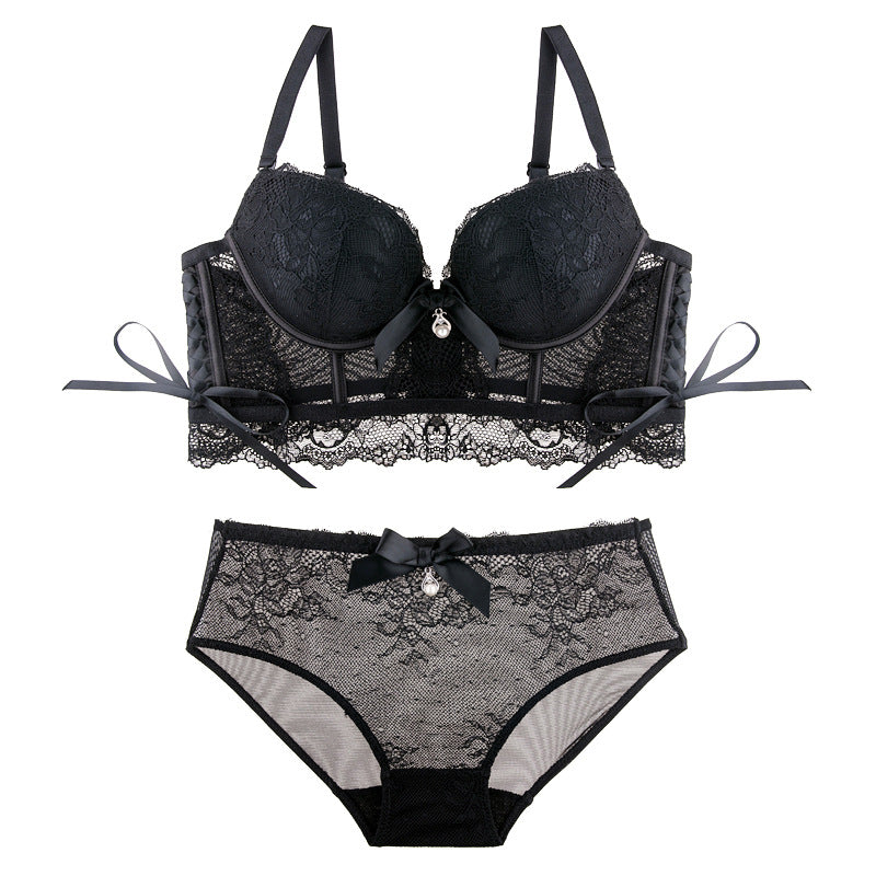 Weißer, bügelloser, mit Spitze besetzter „To Love Cute Sweet“-BH