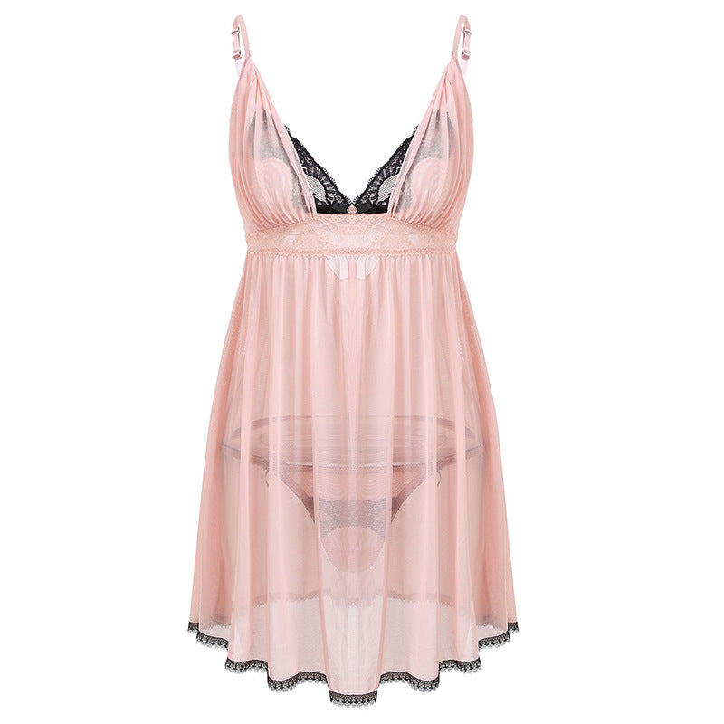 Cute Pinky See Through All Over Baby Doll Lingerie Set Sofyee Cute Pinky See Through All Over Baby Doll Lingerie Set Sofyee