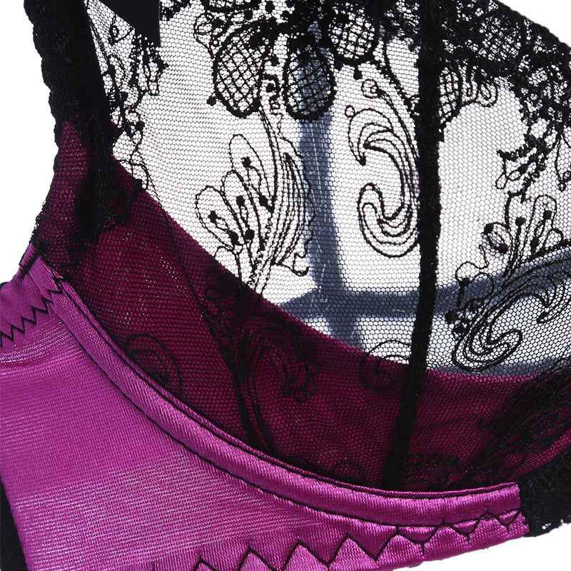 Seductress Violet See Through Lace Bra Set