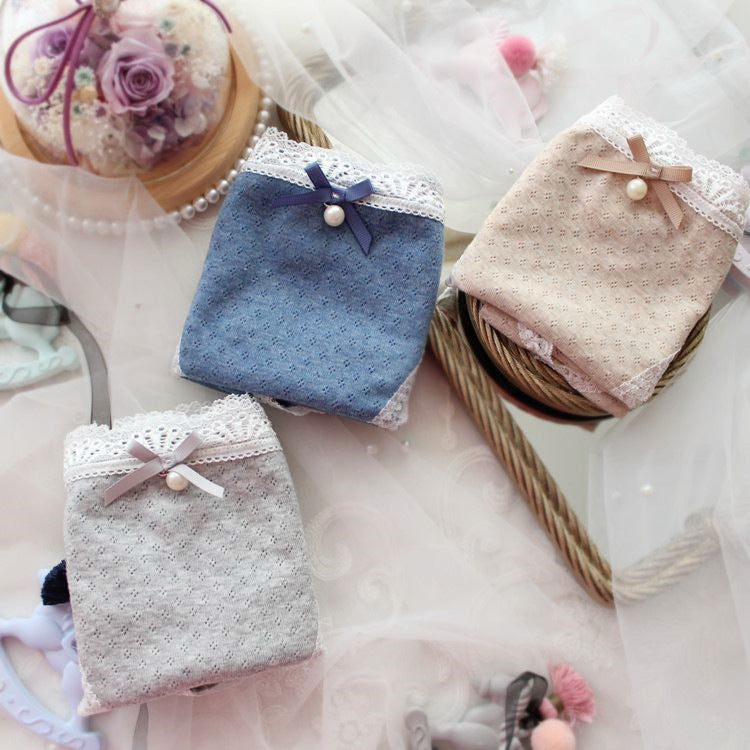 海かわいいパールかわいいレーストリムスウィーティーハートパンティー