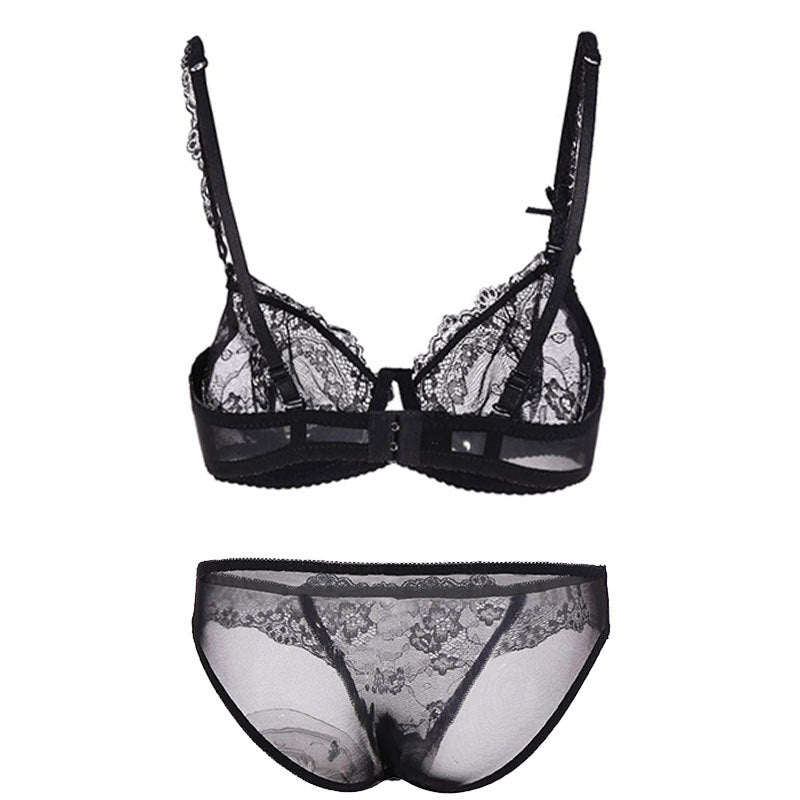 Floral See Through All Over Lace Bra & Panty Set