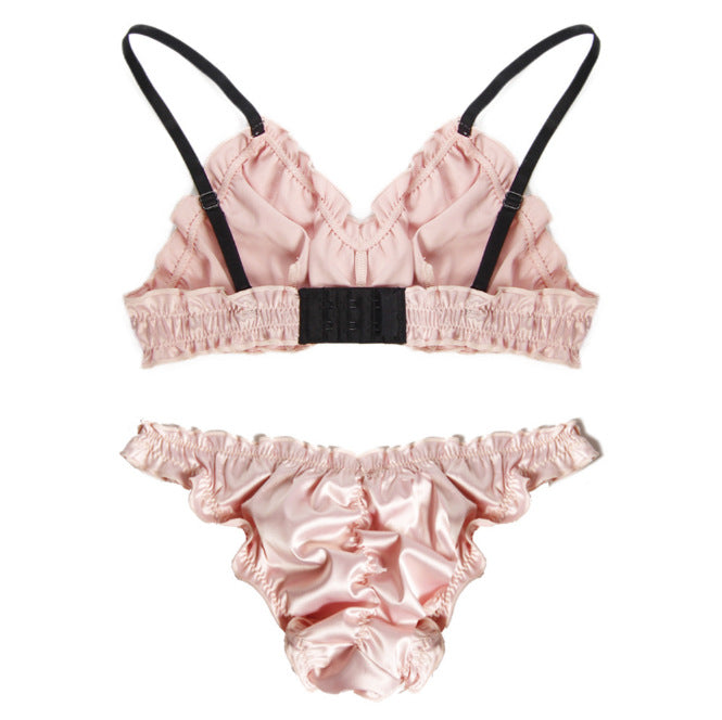 Happy Weekend Rose Pink Angel Cute Sweetie Baby Bralette-Set