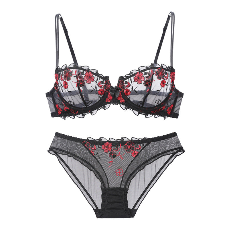 Deadly Flirt All Over lace Floral Soft-cup Balconette Bra Set