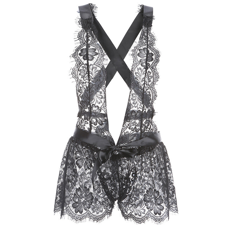 Sexy Mini See Through Lace Romper Lingerie Set Sofyee Sexy Mini See Through Lace Romper Lingerie Set Sofyee