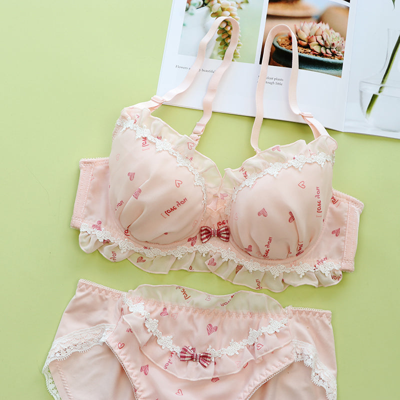 Sofyee Japanese Sweet Lace Bow White Underwear Set
