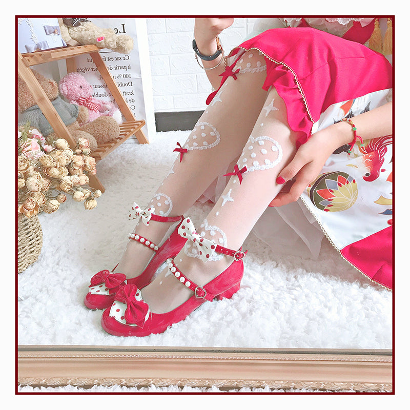 Japanese Lolita Graphic Thigh High Tights