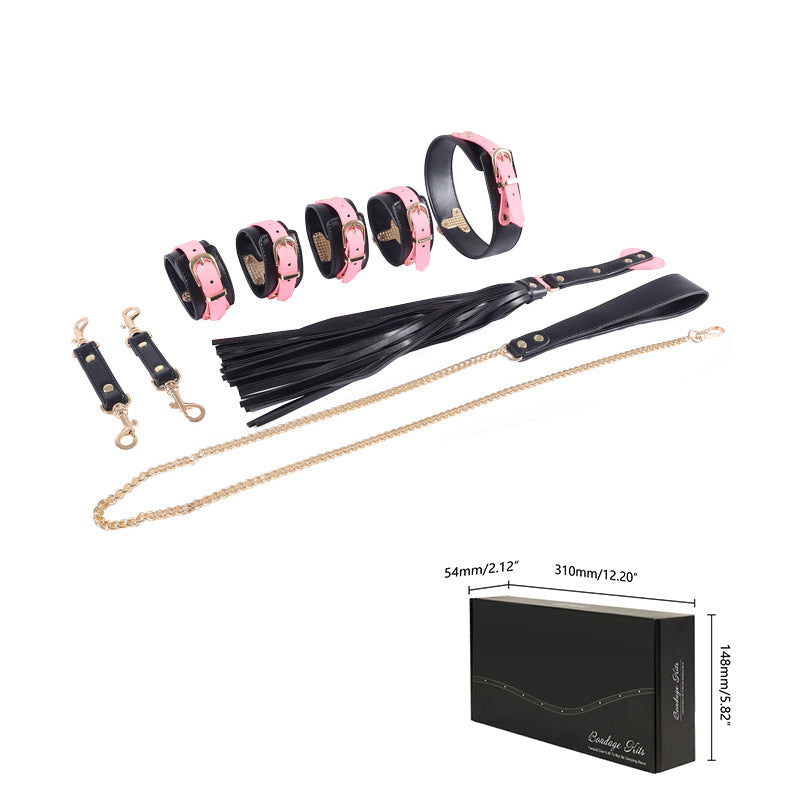 Nachtlicht leuchtendes sexy Leder-BDSM-Set