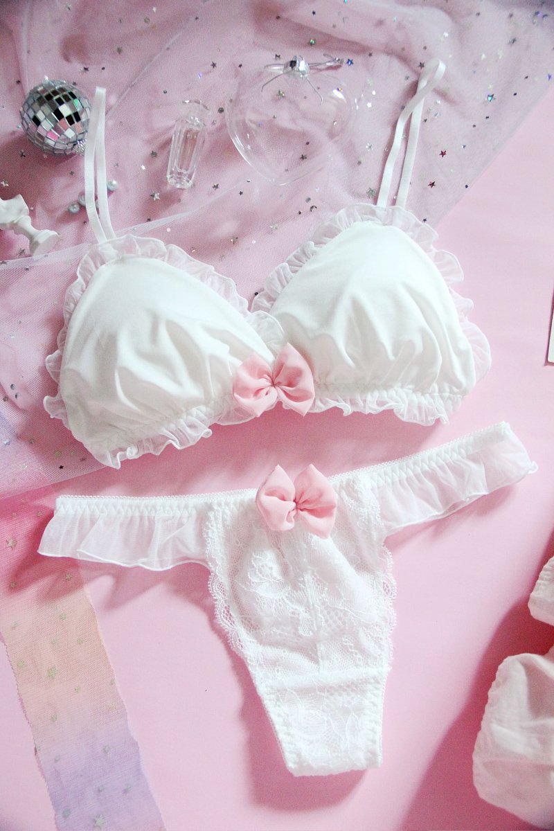 Rosa Cartoon-Pastell-Liebhaber-niedliches Sweetie-Baby-Bralette-Set