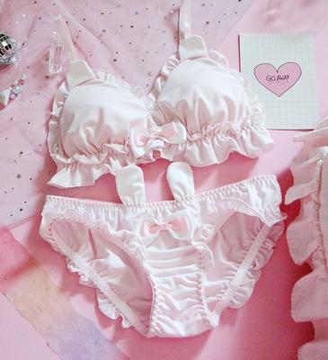 Rosa Cartoon-Pastell-Liebhaber-niedliches Sweetie-Baby-Bralette-Set