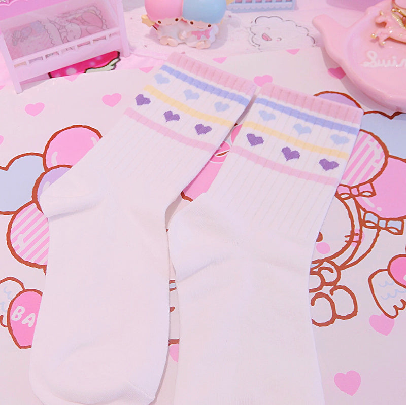 Pastel Strawberry Fruit Socks