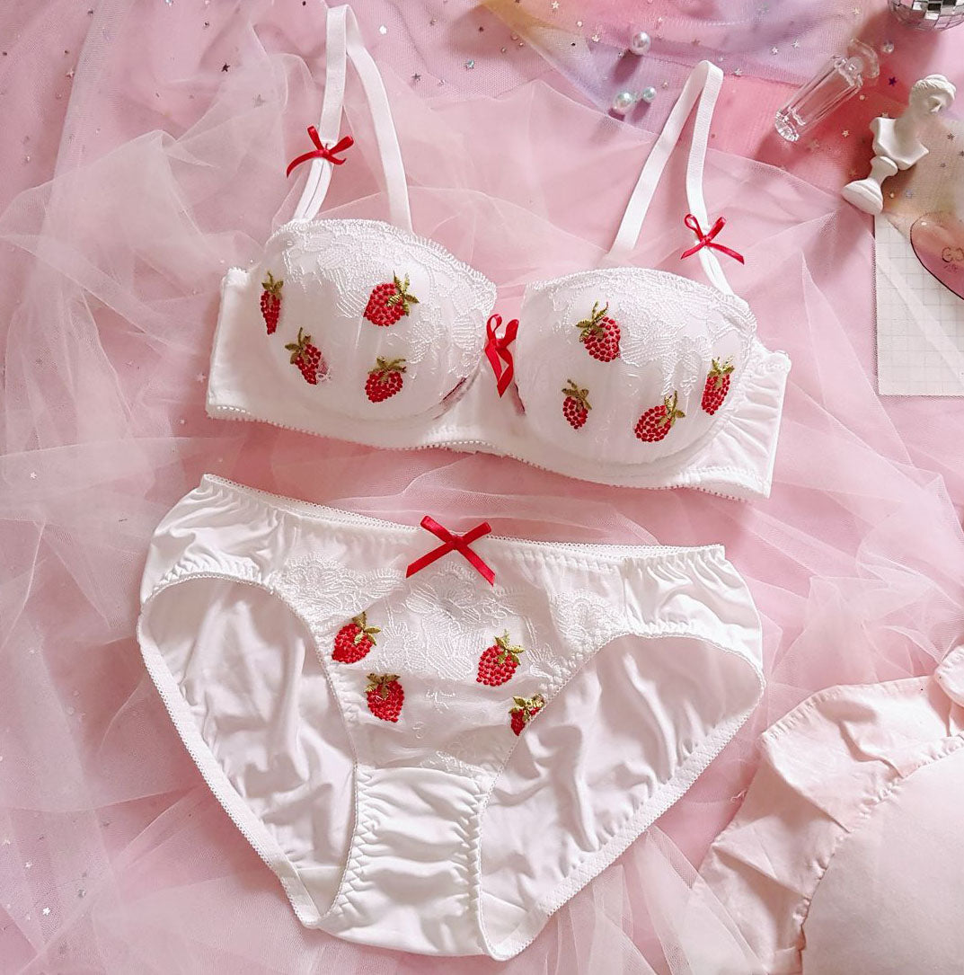 Sofyee Princess Girly Dot Flower Sweetie Heart Bra Set