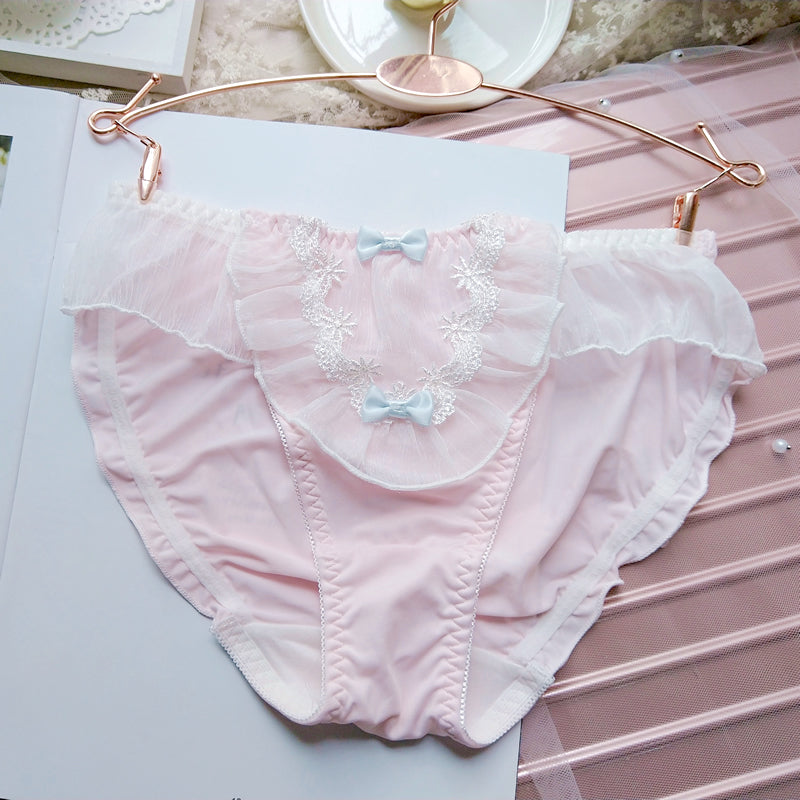 3pcs-Kawaii Angel Sweet White Kiss Me Panty