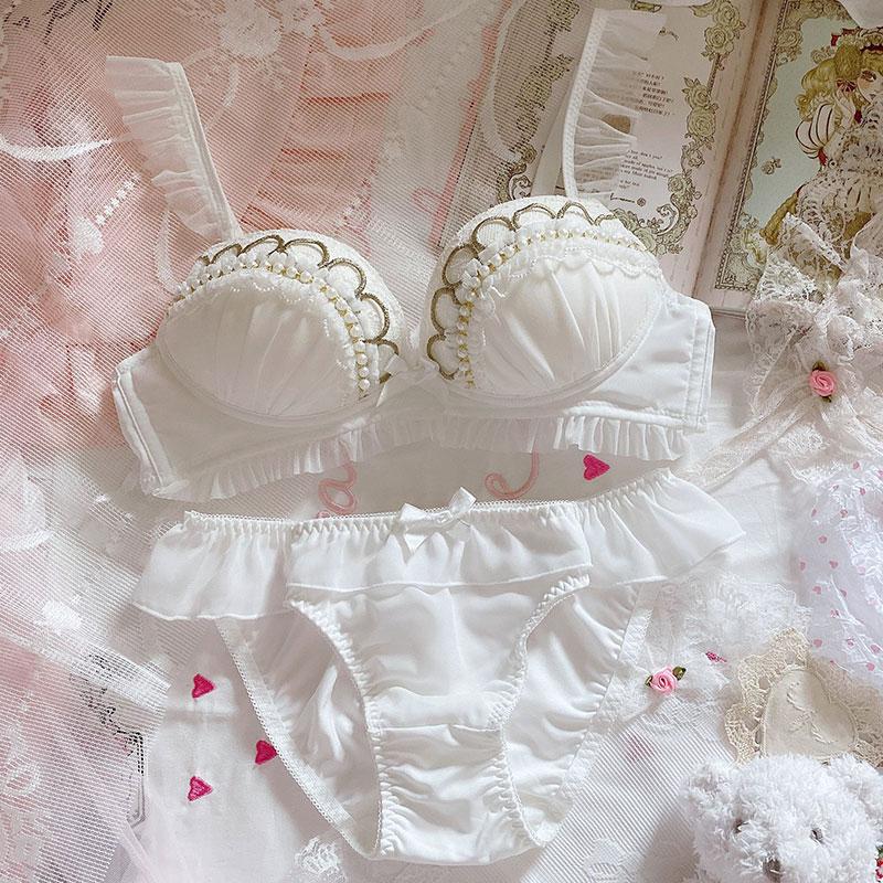 Japanese Sailor Moon Pearl Phnom Penh No Steel Ring Thickening Gathering Bra Set