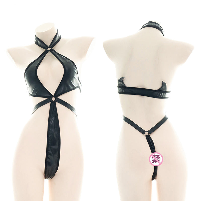 Leather Devil Art Swings Lingerie Set