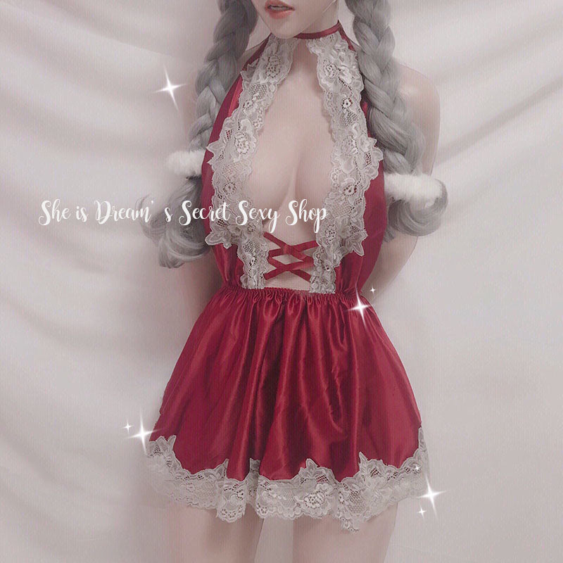 Fresh Sexy Sheer See Through Red Lingerie Set