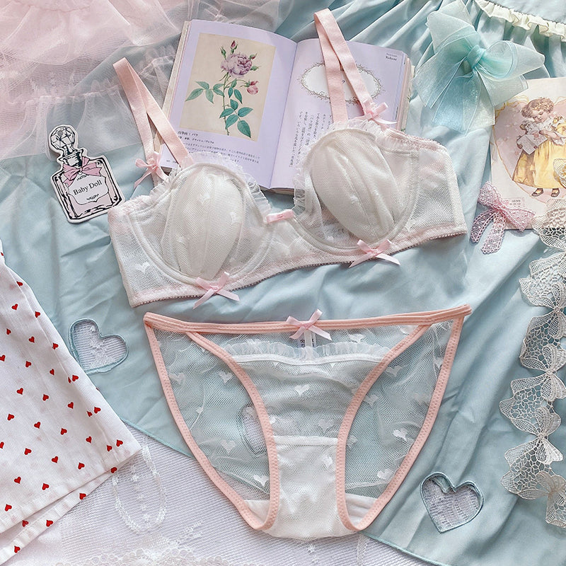 Japanese Kawaii Sheer Summer Bra Set