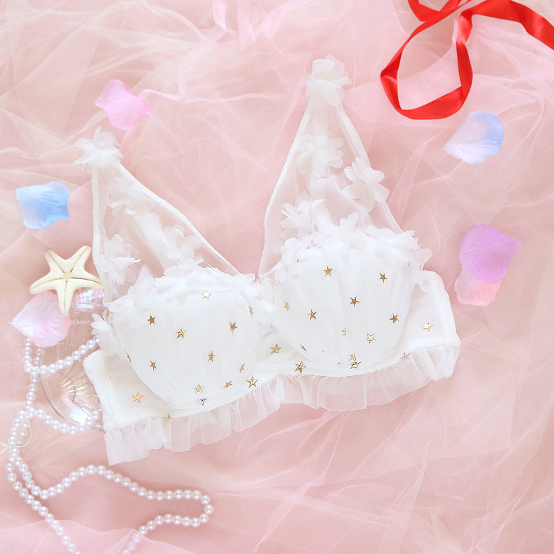 Pink Cartoon Pastel Lover Cute Sweetie Baby Starring Bralette Set