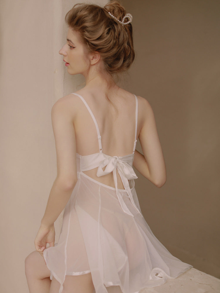 Sofyee Sweet Cream Jasmine Perspective Bow Tie Pajamas