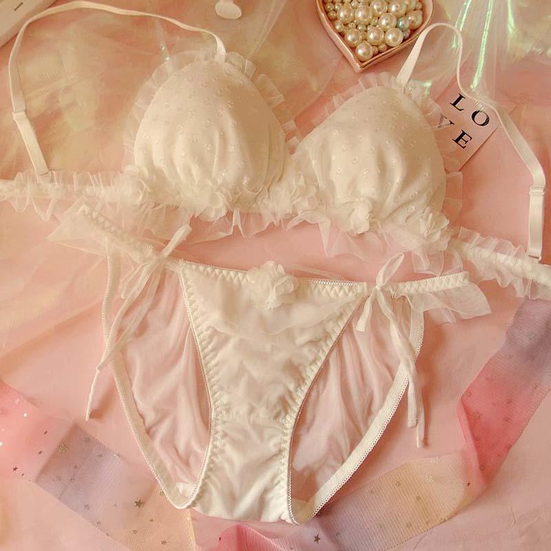 Rosa Cartoon-Pastell-Liebhaber-niedliches Sweetie-Baby-Bralette-Set