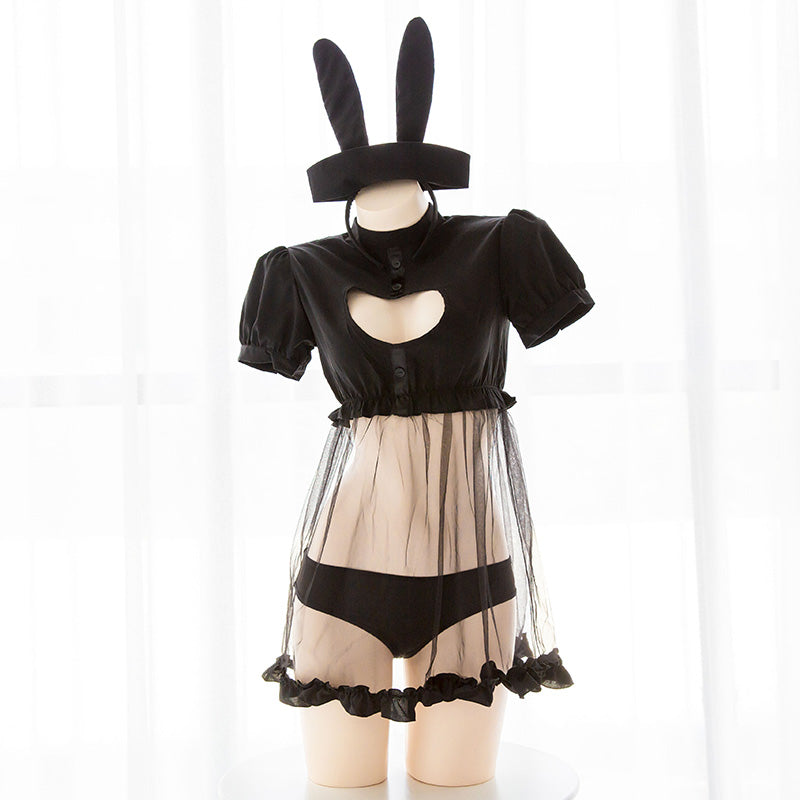 Sofyee Bunny Cat Heart Keyhole Lingerie