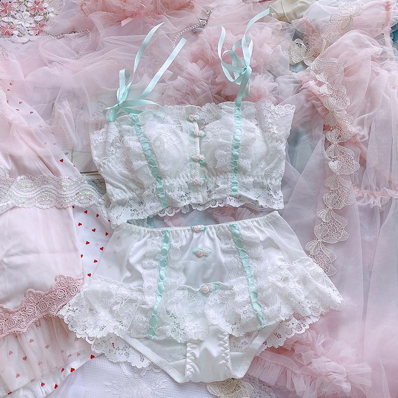 Kawaii Lolita Flower Tube Top Dessous-Set