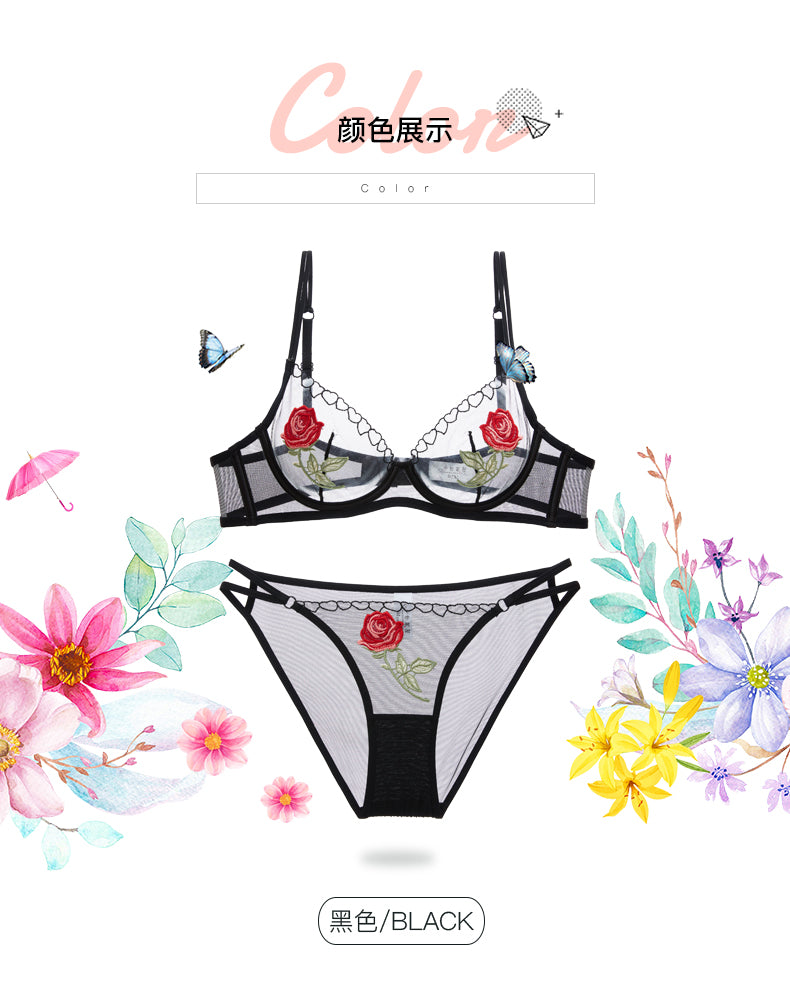 Transparentes Blumen-BH-Set